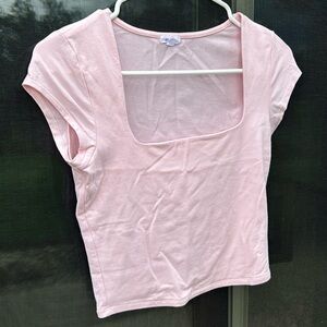 Garage Pink Square Neckline T